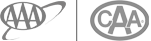 The image shows logos of AAA and CAA, both inside circular designs.