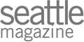 This image displays the logo for "Seattle Magazine" in a stylized gray font.